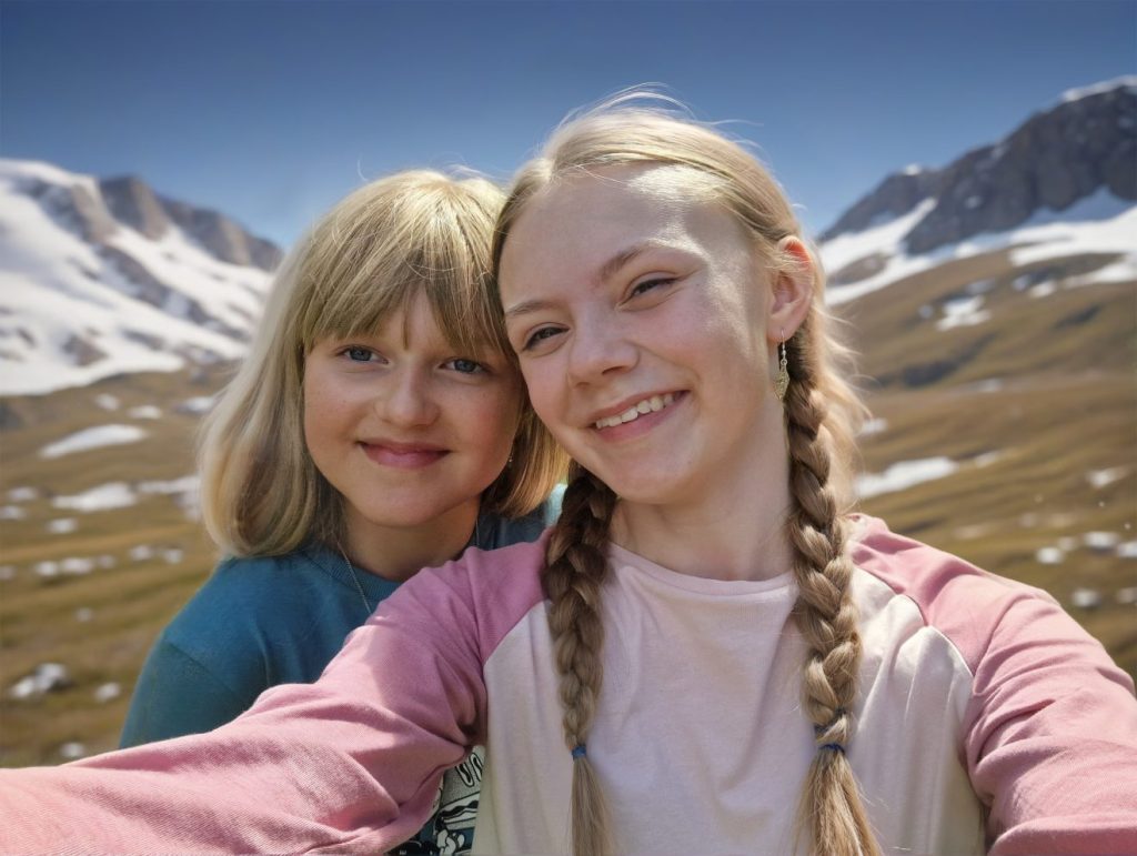 Ellá Márge Nutti och Hedvig Åhrén i “Snödrömmar”