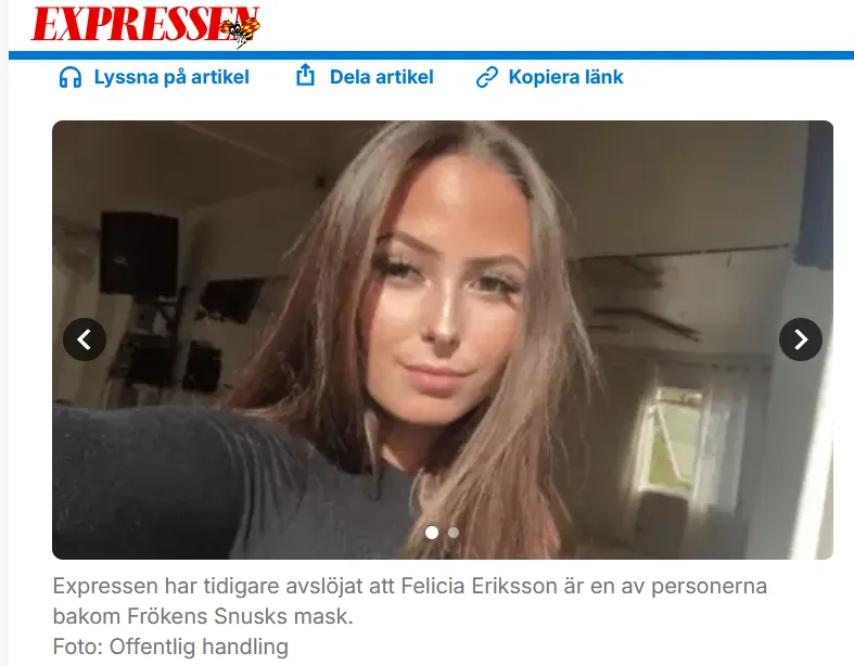 Felicia Eriksson bröt nyligen tystnaden i Expressen
