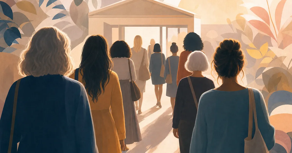 Så röstar svenska kvinnor 2026, illustration av kvinnliga väljare