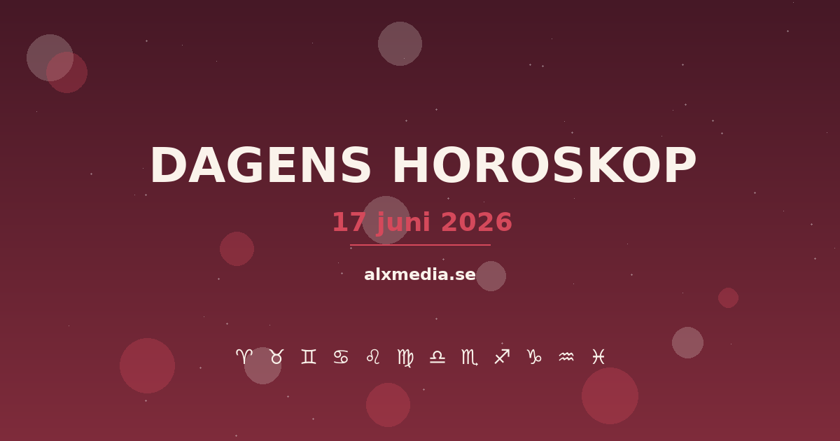 Dagens horoskop 17 juni 2026 – Alla stjärntecken