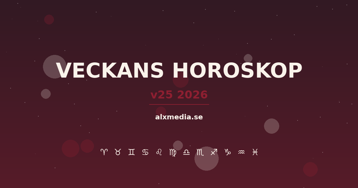 Veckans horoskop v25 2026 – Alla stjärntecken