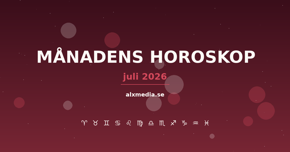 Månadens horoskop juli 2026 – Alla stjärntecken