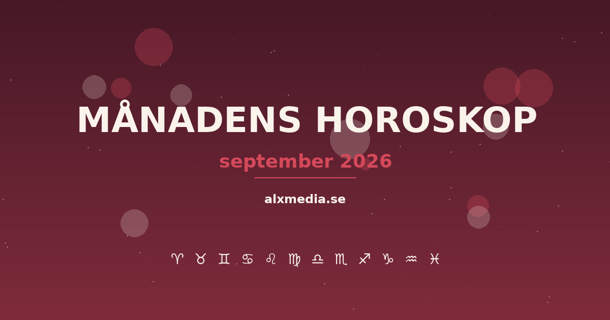 Månadens horoskop september 2026 – Alla stjärntecken